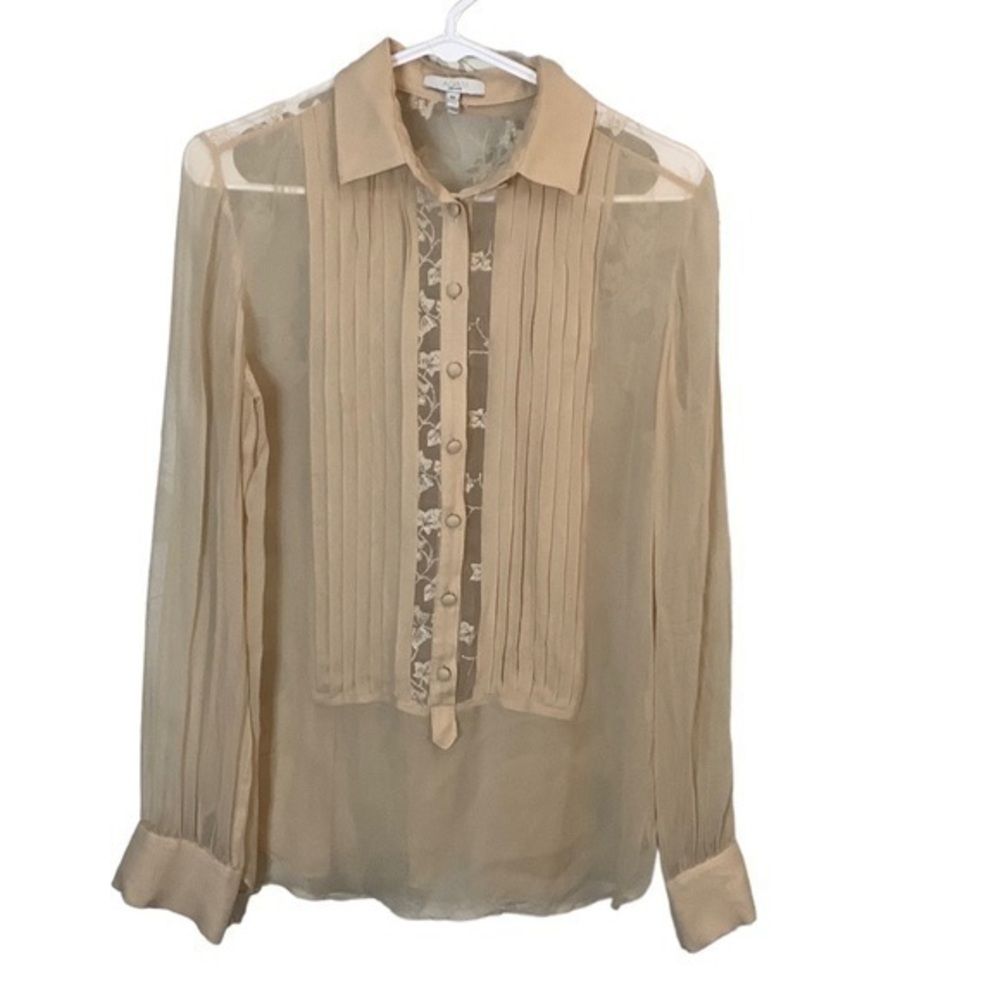 Adam Lippes Silk Button Up Blouse Size Medium